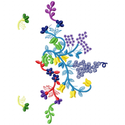 Flowers And Tree Embroidery Design 1 Flowers And Tree Embroidery Design 1